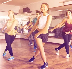 A Zumba dance session at a wellness clinic in Hyderabad
